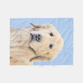 Golden Retriever schilderen - Kute Original Dog Ar Fleece Deken (Voorkant (Horizontaal))
