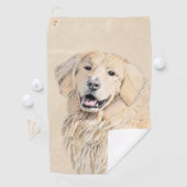 Golden Retriever schilderen - Kute Original Dog Ar Golfhanddoek (Insitu)