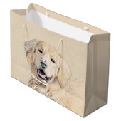 Golden Retriever schilderen - Kute Original Dog Ar Groot Cadeauzakje (Voorkant Gekanteld)