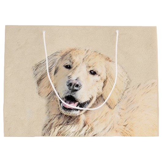 Golden Retriever schilderen - Kute Original Dog Ar Groot Cadeauzakje (Achterkant)