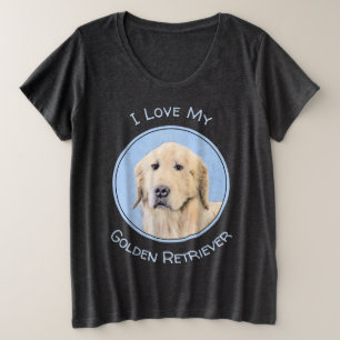 Golden Retriever schilderen - Kute Original Dog Ar Grote Maat T-shirt