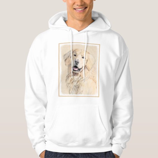 Golden Retriever schilderen - Kute Original Dog Ar Hoodie (Voorkant)