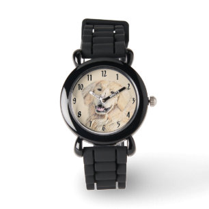 Golden Retriever schilderen - Kute Original Dog Ar Horloge