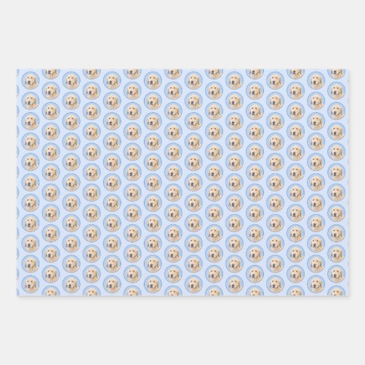 Golden Retriever schilderen - Kute Original Dog Ar Inpakpapier Vel (Voorkant)