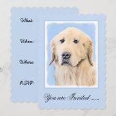 Golden Retriever schilderen - Kute Original Dog Ar Kaart (Voorkant / Achterkant)