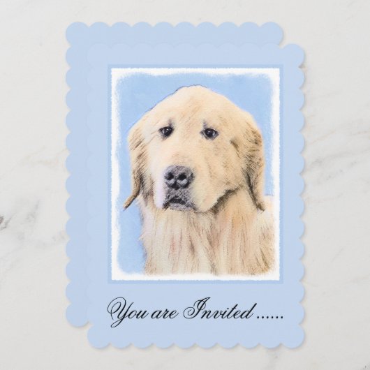 Golden Retriever schilderen - Kute Original Dog Ar Kaart (Voorkant / Achterkant)