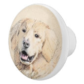 Golden Retriever schilderen - Kute Original Dog Ar Keramische Knop (Rechts)