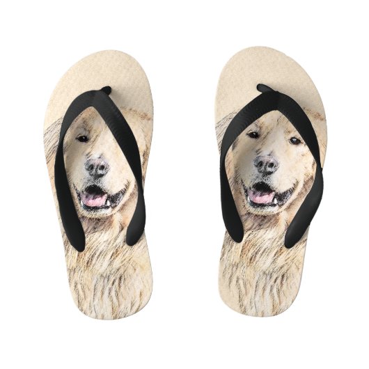 Golden Retriever schilderen - Kute Original Dog Ar Kinder Teenslippers (Voetbed)