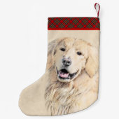 Golden Retriever schilderen - Kute Original Dog Ar Kleine Kerstsok (Achterkant)