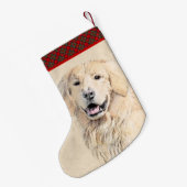 Golden Retriever schilderen - Kute Original Dog Ar Kleine Kerstsok (Achterkant (Hangend))