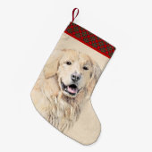 Golden Retriever schilderen - Kute Original Dog Ar Kleine Kerstsok (Voorkant (Hangend))
