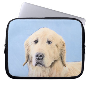 Golden Retriever schilderen - Kute Original Dog Ar Laptop Sleeve