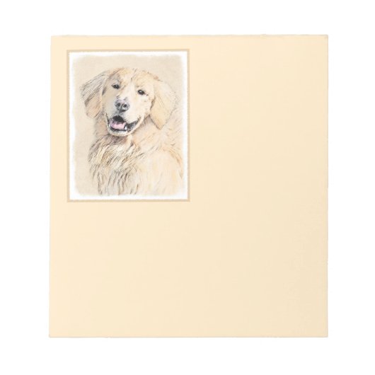 Golden Retriever schilderen - Kute Original Dog Ar Notitieblok (Voorkant)