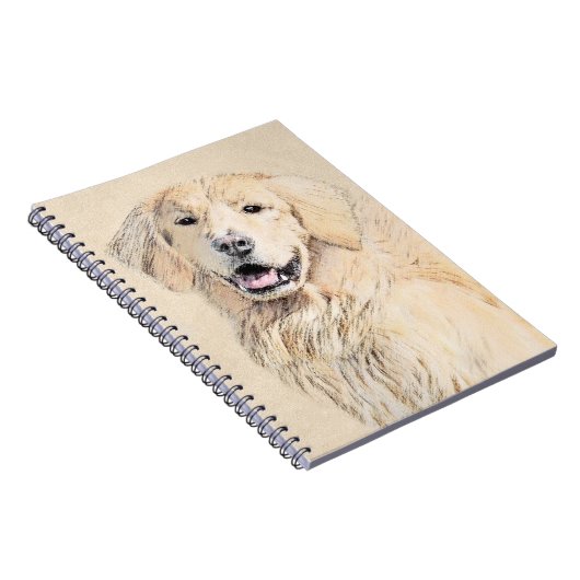Golden Retriever schilderen - Kute Original Dog Ar Notitieboek (Rechterzijde)