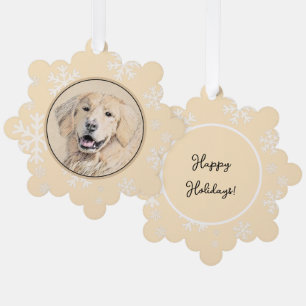 Golden Retriever schilderen - Kute Original Dog Ar Ornament Kaart