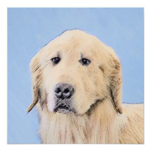Golden Retriever schilderen - Kute Original Dog Ar Perfect Poster (Voorkant)