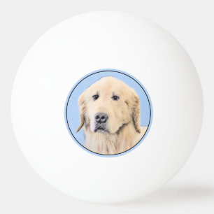 Golden Retriever schilderen - Kute Original Dog Ar Pingpongbal