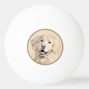 Golden Retriever schilderen - Kute Original Dog Ar Pingpongbal
