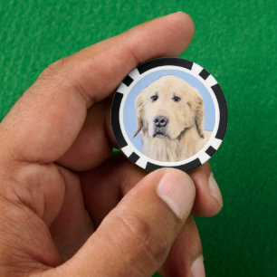 Golden Retriever schilderen - Kute Original Dog Ar Poker Chips
