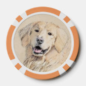 Golden Retriever schilderen - Kute Original Dog Ar Poker Chips (Achterkant)