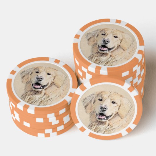 Golden Retriever schilderen - Kute Original Dog Ar Poker Chips (Opstapeling)