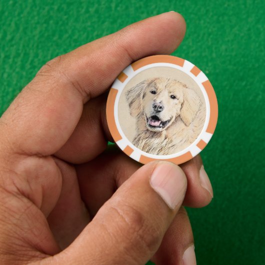 Golden Retriever schilderen - Kute Original Dog Ar Poker Chips (Hand)