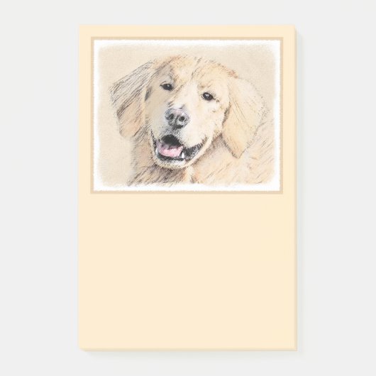 Golden Retriever schilderen - Kute Original Dog Ar Post-it® Notes (Voorkant)