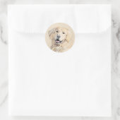 Golden Retriever schilderen - Kute Original Dog Ar Ronde Sticker (Tas)