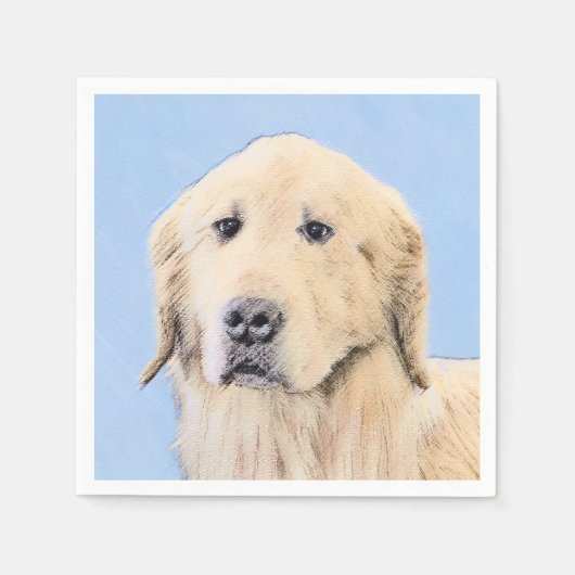 Golden Retriever schilderen - Kute Original Dog Ar Servet (Voorkant)