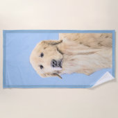 Golden Retriever schilderen - Kute Original Dog Ar Strandlaken (Voorkant)