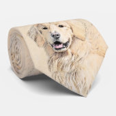 Golden Retriever schilderen - Kute Original Dog Ar Stropdas (Opgerold)