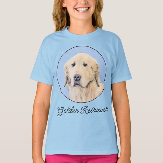 Golden Retriever schilderen - Kute Original Dog Ar T-shirt (Voorkant)