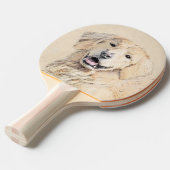 Golden Retriever schilderen - Kute Original Dog Ar Tafeltennisbatje (Voorkant Gekanteld)