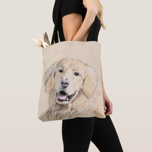 Golden Retriever schilderen - Kute Original Dog Ar Tote Bag (Dichtbij)