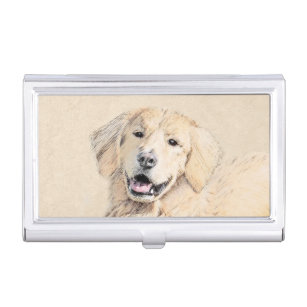 Golden Retriever schilderen - Kute Original Dog Ar Visitekaarthouder
