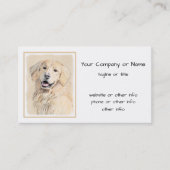 Golden Retriever schilderen - Kute Original Dog Ar Visitekaartje (Voorkant)