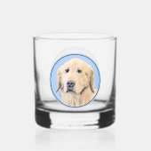 Golden Retriever schilderen - Kute Original Dog Ar Whisky Glas (Achterkant)