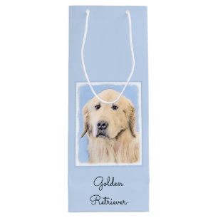 Golden Retriever schilderen - Kute Original Dog Ar Wijn Cadeautas