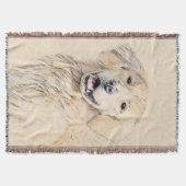 Golden Retriever schilderen - Oorspronkelijke dog  Deken (Voorkant)