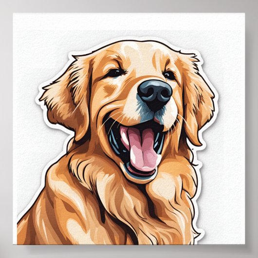 Golden Retriever schilderen Poster (Voorkant)