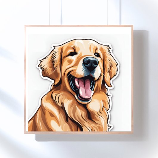 Golden Retriever schilderen Poster