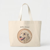 Golden Retriever schilderij Schattigee originele h Grote Tote Bag (Voorkant)