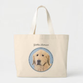 Golden Retriever schilderij Schattigee originele h Grote Tote Bag (Voorkant)