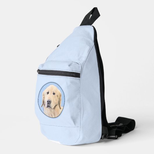 Golden Retriever schilderij Schattigee originele h Sling Bag (Rechterhoek)