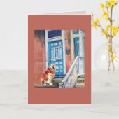 Golden Retriever-schilderkaart Kaart (Gele Bloem)