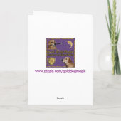 Golden Retriever schildert Paarse verjaardag Kaart (Achterkant)