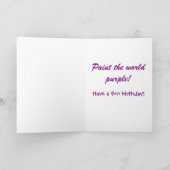 Golden Retriever schildert Paarse verjaardag Kaart (Binnen)