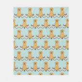 Golden Retriever Scholar Pattern Opal Blue Design Fleece Deken (Voorkant)