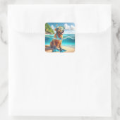 Golden Retriever Scuba Diver Vierkante Sticker (Tas)