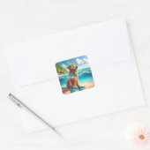 Golden Retriever Scuba Diver Vierkante Sticker (Envelop)